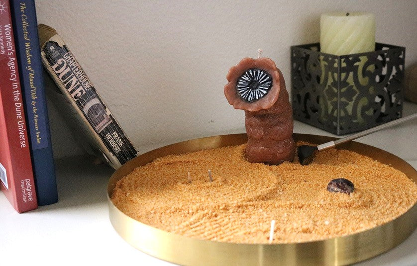 Zensunni Fire Garden With Wax Sand and Dune Sandworm Candle