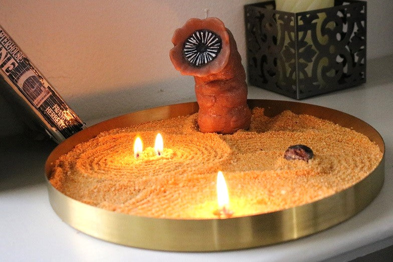 Zensunni Fire Garden With Wax Sand and Dune Sandworm Candle